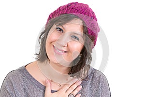 Woman showing her heartfelt gratitude