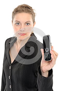 Woman showing her phone