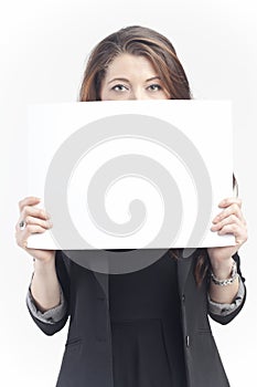 Woman with sign photo
