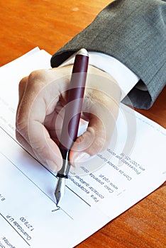 Woman Signing Contract