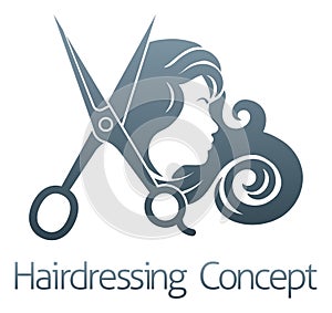 Woman Silhouette Hairdresser Hair Salon Icon photo
