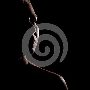 Woman Silhouette portrait back light