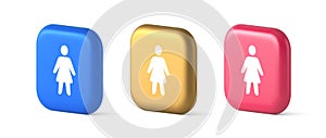 Woman silhouette staff member unrecognizable person button user profile interface 3d icon