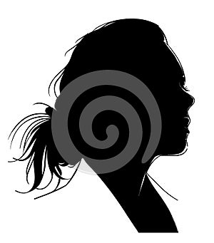 Woman silhouette on white