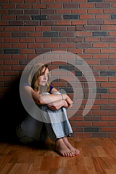 Woman sitting alone