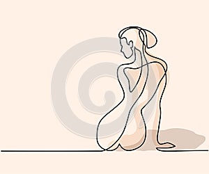 Woman sitting back