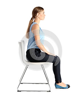 Woman sitting on chair