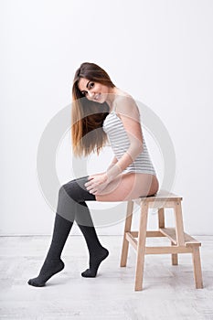 woman sitting on the chair