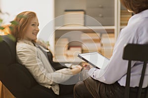 Woman during psychotherapy photo