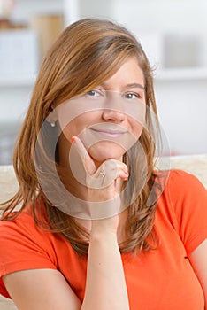 Woman sitting in home