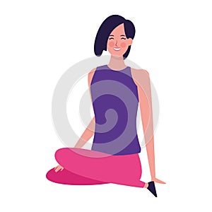 Woman sitting with legs crossed icon