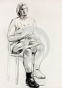 Woman sitting sketch