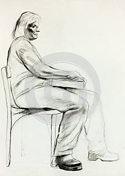 Woman sitting sketch