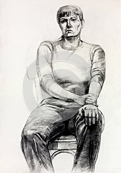 Woman sitting sketch