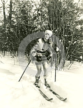 Woman skiing