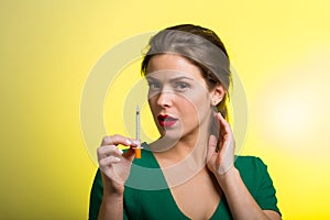 Woman with a skin care injection