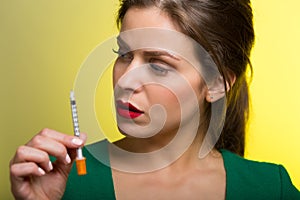 Woman with a skin care injection