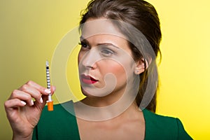 Woman with a skin care injection