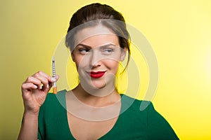 Woman with a skin care injection