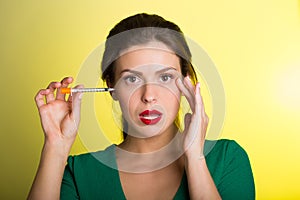 Woman with a skin care injection