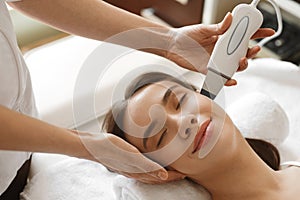 Woman Skin Care. Ultrasound Cavitation Skin Beauty Treatment