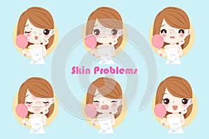 Woman with skin problem