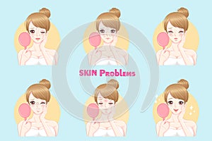 Woman with skin problem