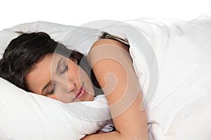 Woman sleeping peacefully photo