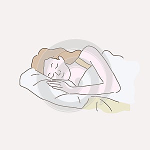 woman sleeping soundly. photo