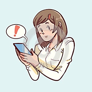 Woman with a smartphone