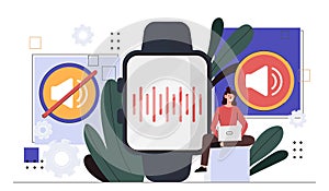 Woman with smartwatch vector concept