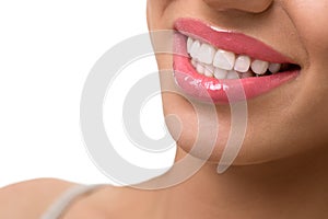 Woman smile, close up