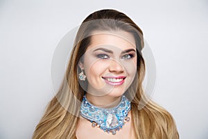 Woman smile white teeth whitening