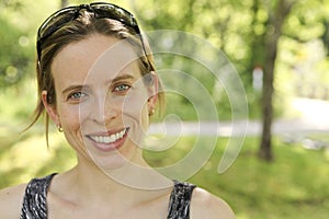 Woman smiling