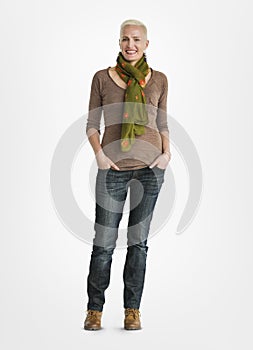 Woman Smiling Cheerful Happiness Enjoyment Concept