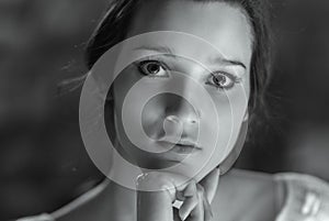 Woman smiling close-up