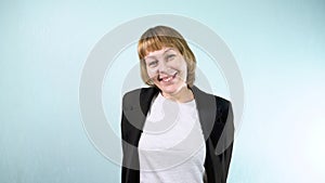 Woman Smiling Sweetly at Camera