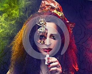 Woman and smoke.