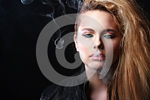 Woman with smoke