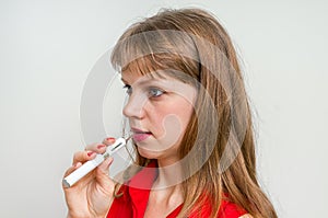 Woman smoking an electronic cigarette