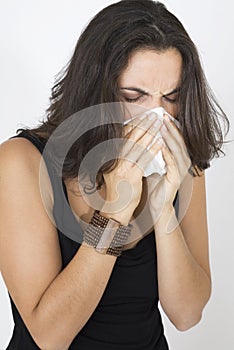 Woman Sneezing photo