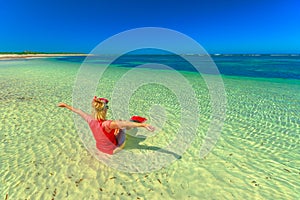 Woman snorkeler in Australia
