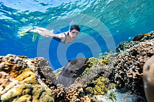 Woman snorkeling