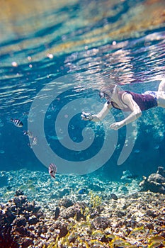 Woman snorkeling