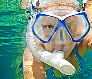 Woman snorkeling