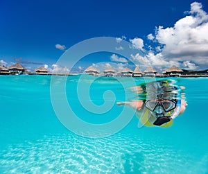 Woman snorkeling