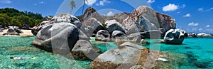 Woman snorkeling at tropical water