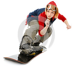 Woman with a snowboard