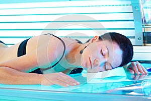 Woman in solarium