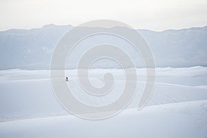 Woman Solitude White Sand Dunes